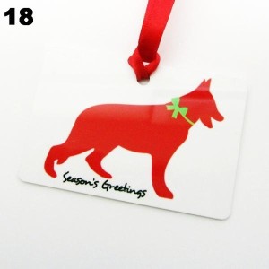 German Shepherd Silhouette Season's Greetings Christmas Ornament
