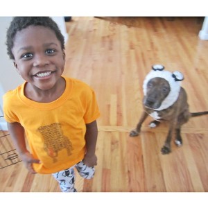 Pit Bull Text Orange Kids T-Shirt