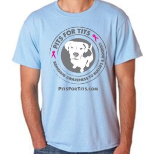 Pits For Tits Unisex Light Blue T-Shirt - Size Small
