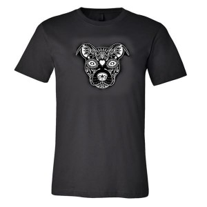 Pit Bull Sugar Skull Black Unisex T-Shirt
