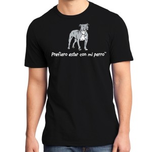Prefireo estar con mi perro Unisex Black T-Shirt 