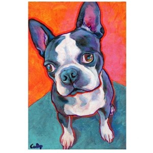 Boston Terrier Sitting 8x10 Print by Lynn Culp