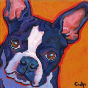 Boston Terrier Orange 8x10 Print by Lynn Culp