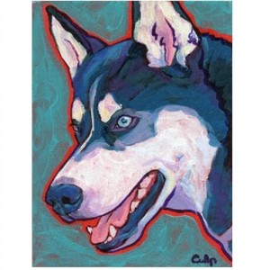 Black and White Husky Profile 8x10 Print by Lynn Culp