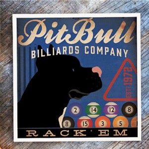 Black Pit Bull Billiards Company 10x10 Print by Stephen Fowler