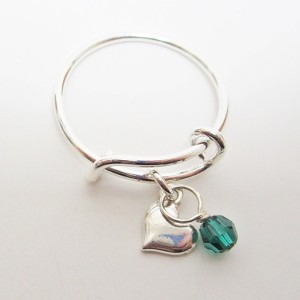 Heart Dangle Adjustable Stacking Ring