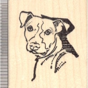 Pit Bull Shadow Rubber Stamp