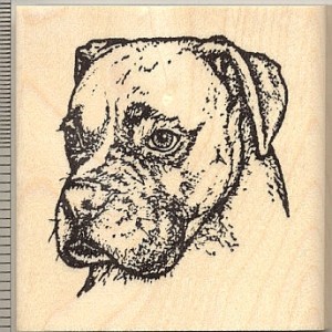Pit Bull Riggley Detailed Rubber Stamp