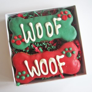 Woof Times Two Christmas Dog Treat Gift Box